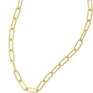 ADORNIA 14K Gold Plated Paper Clip Chain Necklace